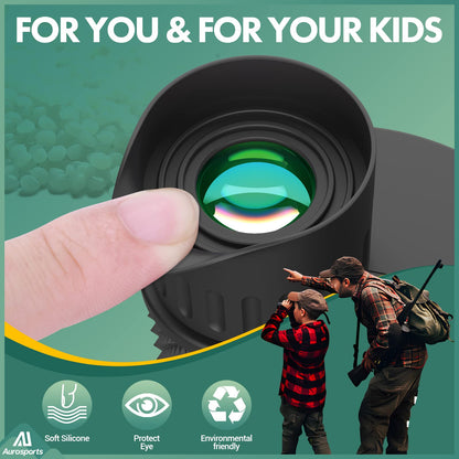 Aurosports 10x25 Binoculars for Adults Kids, Bright View Compact Binoculars with Weak Light Vision, Easy Focus Small Binoculars for Bird Watching Outdoor Sports Games Travel Hunting Hiking