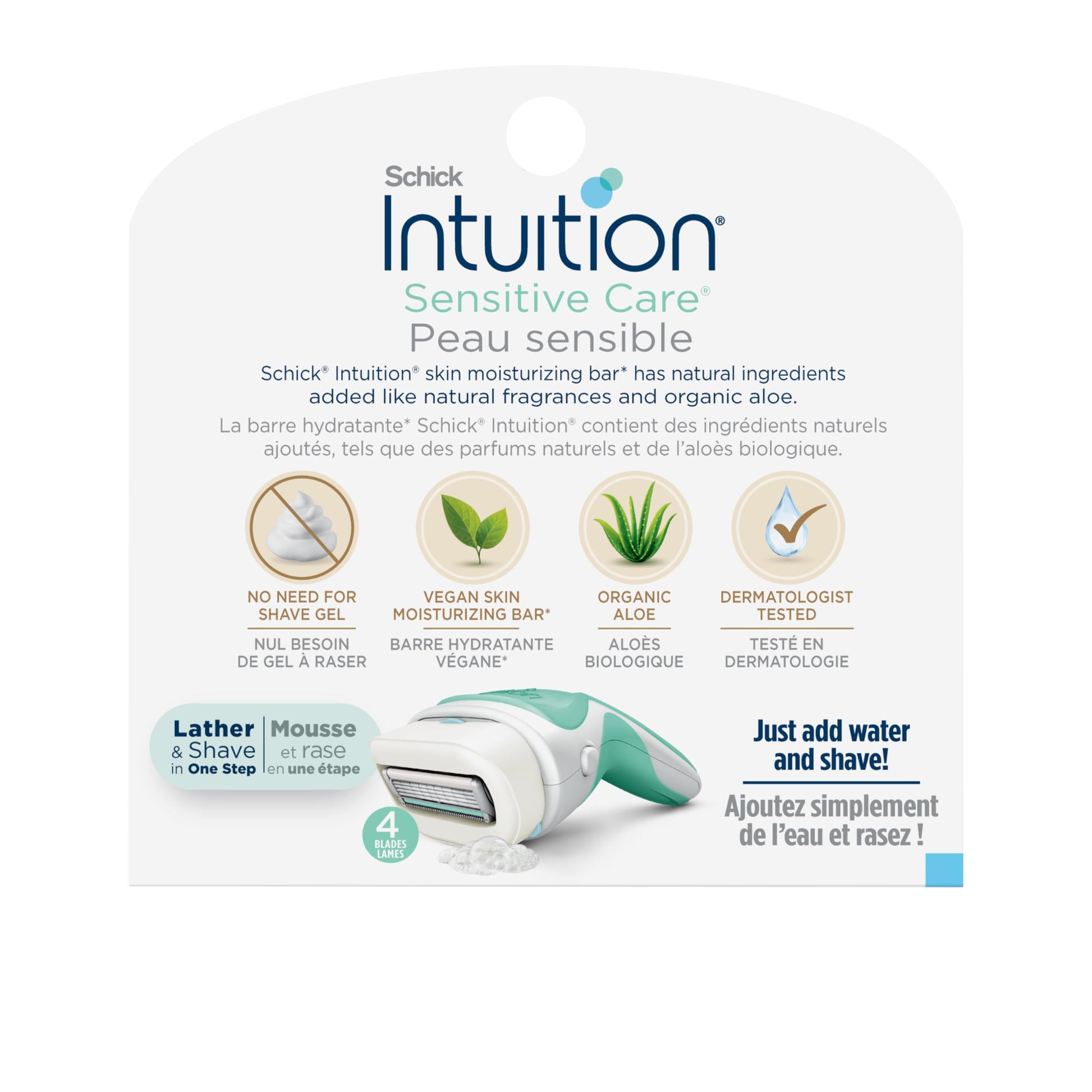 Intuition Schick Sensitive Skin Womens Razor Refills with Vitamin E & Aloe, Pack of 6 - Available at All In One Marketplace Canada