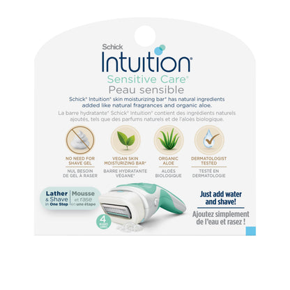 Intuition Schick Sensitive Skin Womens Razor Refills with Vitamin E & Aloe, Pack of 6 - Available at All In One Marketplace Canada