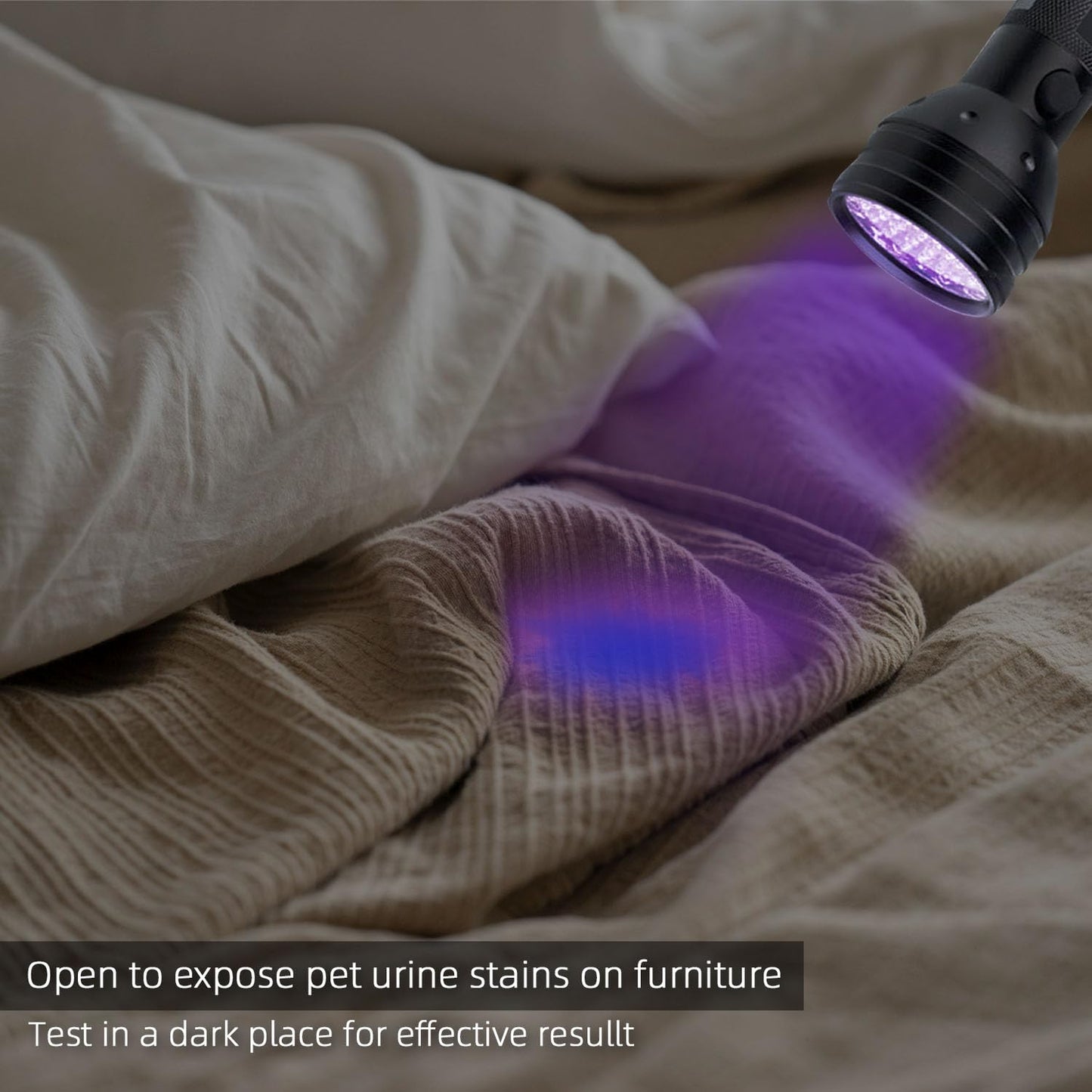 MegaPower (TM) UV Flashlight Black Light 12 LED 395nm Hand-held Detecting Torch for Pet Urine, Stains, Verifying Money Documents, Black - Available at All In One Marketplace Canada
