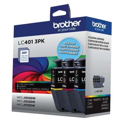 Brother Genuine LC4013PKS Standard-Yield Colour Ink Cartridge 3-Pack