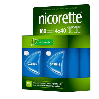 Nicorette 4mg Mint Nicotine Lozenges – Quit Smoking Aid, 160 Count Nicorette