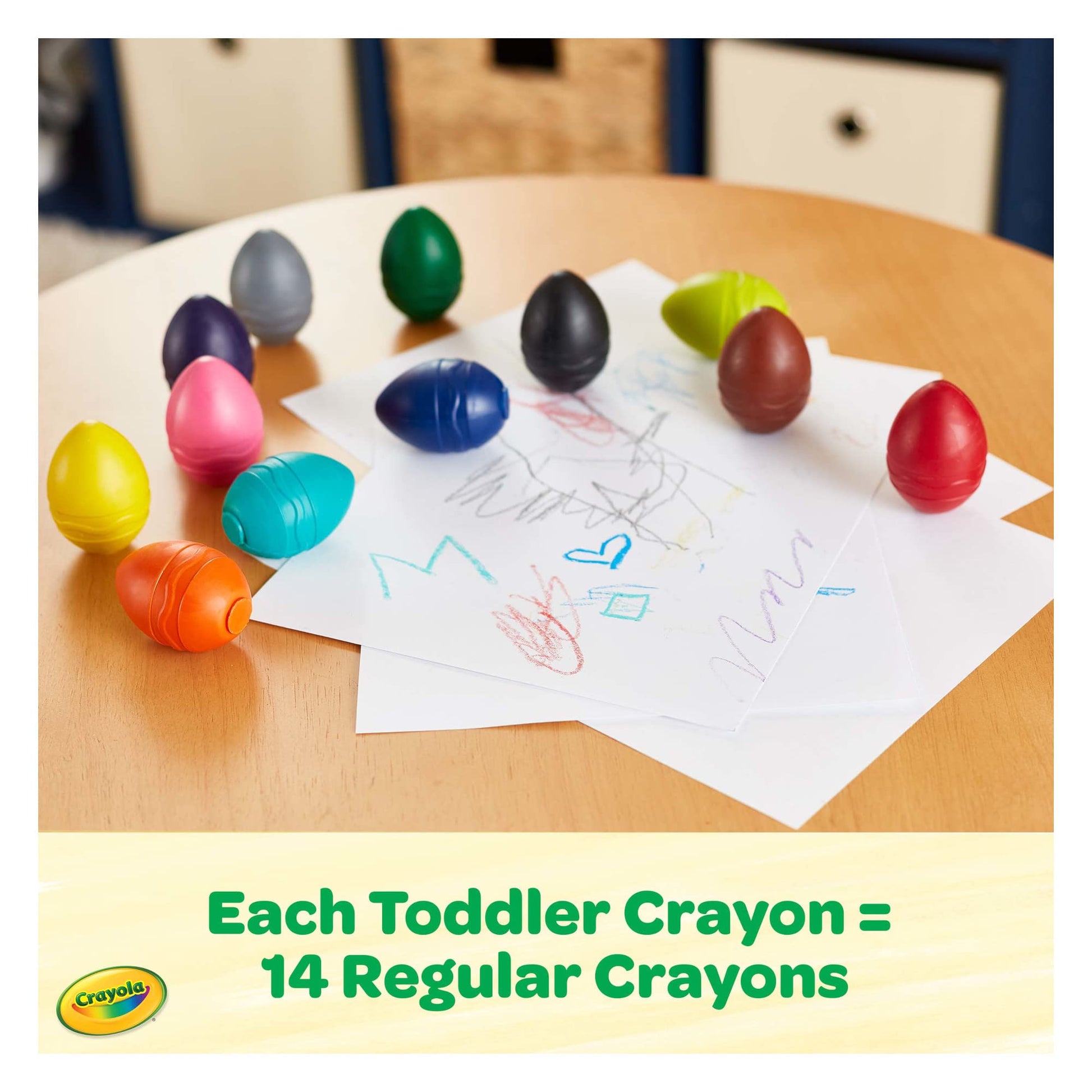 Crayola Egg Crayons (12ct), Jumbo Washable Crayons, Toddlers Crayons, Art Supplies for Kids 12 Months & Up Crayola
