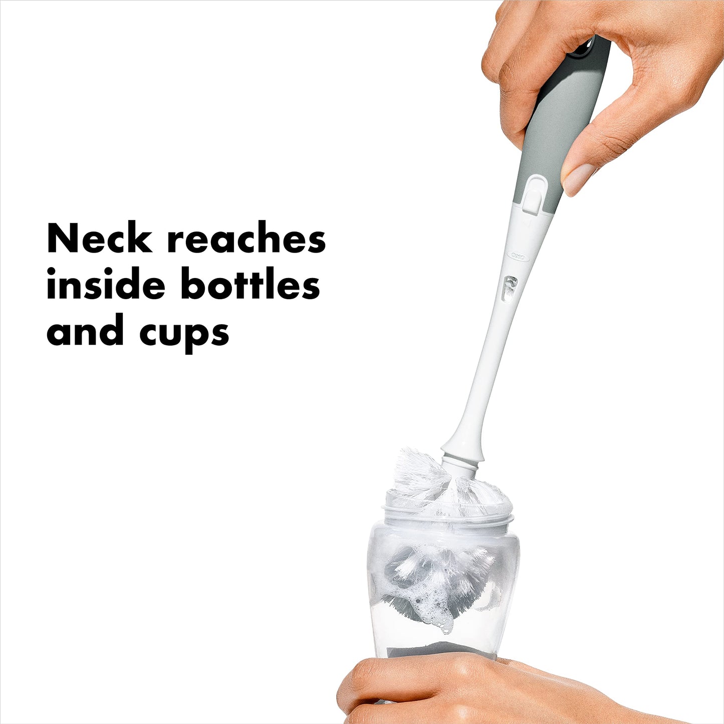 OXO Tot Bottle Brush with Nipple Cleaner and Stand – Gray, 2-Pack OXO Tot