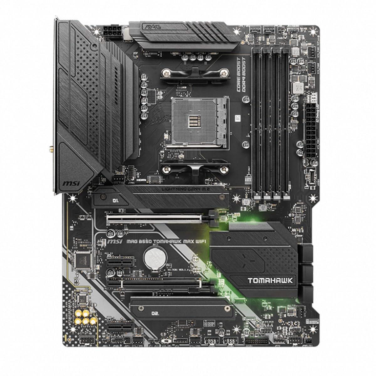 MSI MAG B550 Tomahawk MAX WiFi Gaming Motherboard AMD AM4, DDR4, PCIe 4.0, SATA 6Gb/s, M.2, USB 3.2 Gen 2, HDMI/DP, ATX, Wi-Fi 6E MSI