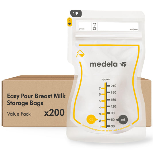Medela Easy Pour Disposable Breast Milk Storage Bags, 7 oz/210 ml Capacity, Leakproof Design with Milk Protection, Made Without BPA, Pack of 200