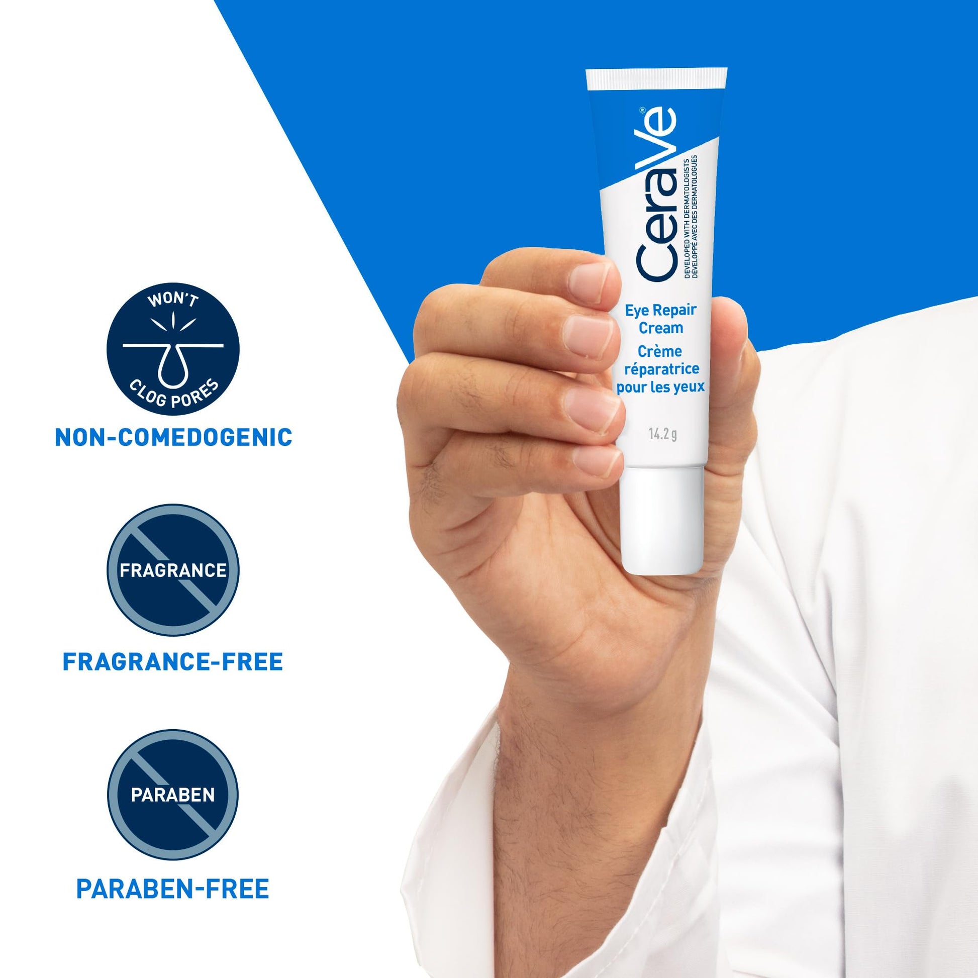 CeraVe EYE CREAM with Hyaluronic Acid for Under Eye Dark circles & Puffiness, Ophthalmologist Tested for Sensitive Eye Area, Fragrance Free, 14.2 Grams - Available at All In One Marketplace Canada