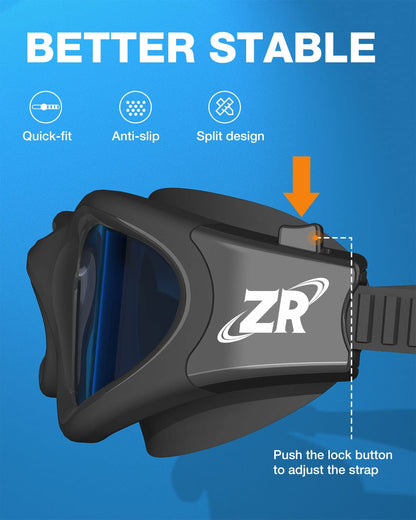 ZIONOR Swimming Goggles G1 Polarized Swim Goggles UV Protection Watertight Anti-Fog Adjustable Strap Comfort fit for Unisex Adult Men and Women-Black Frame Smoke Lens