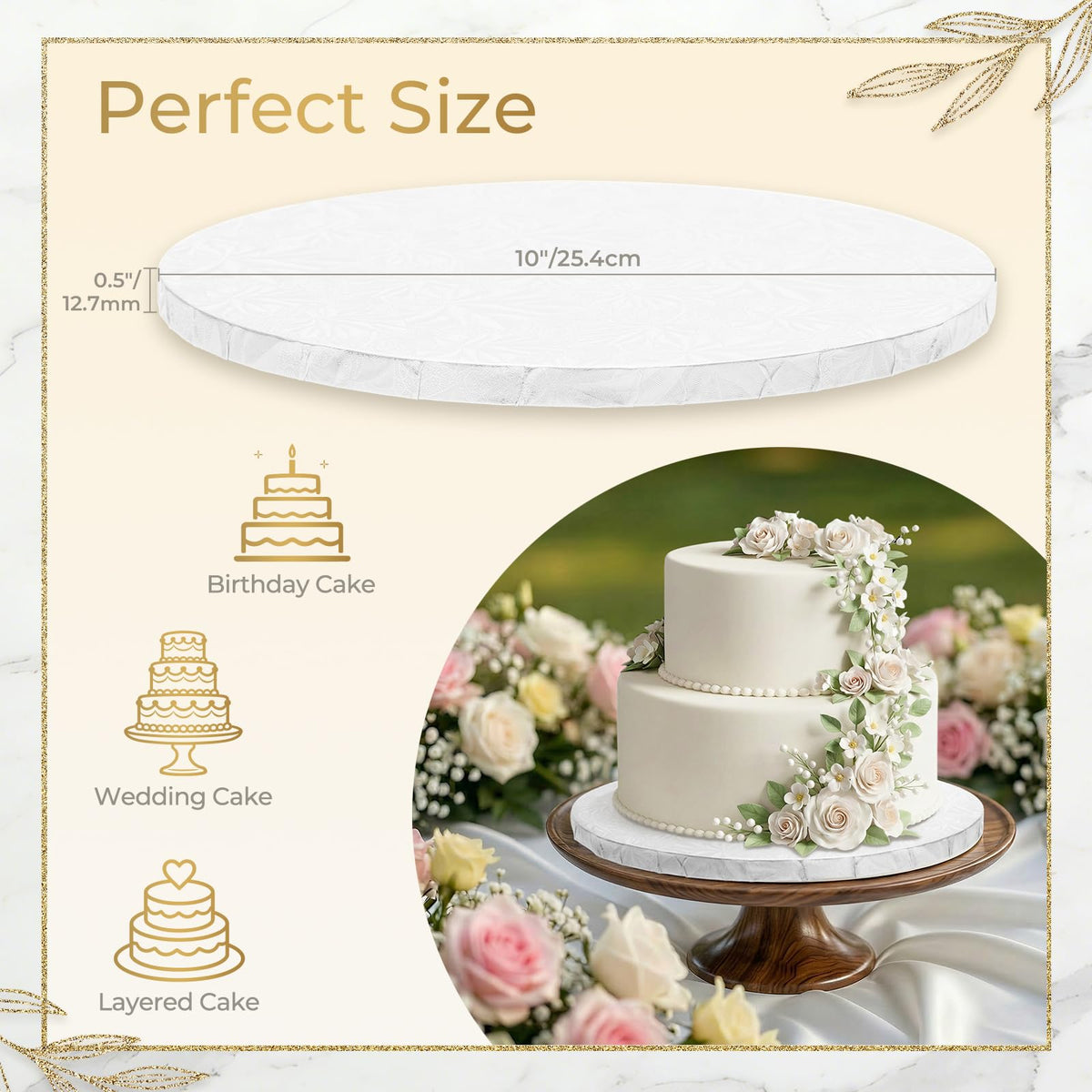 Ohuhu Cake Boards, 12 Pack 10 Inch Round Cake Drums, White 🍁 All In One Marketplace Canada