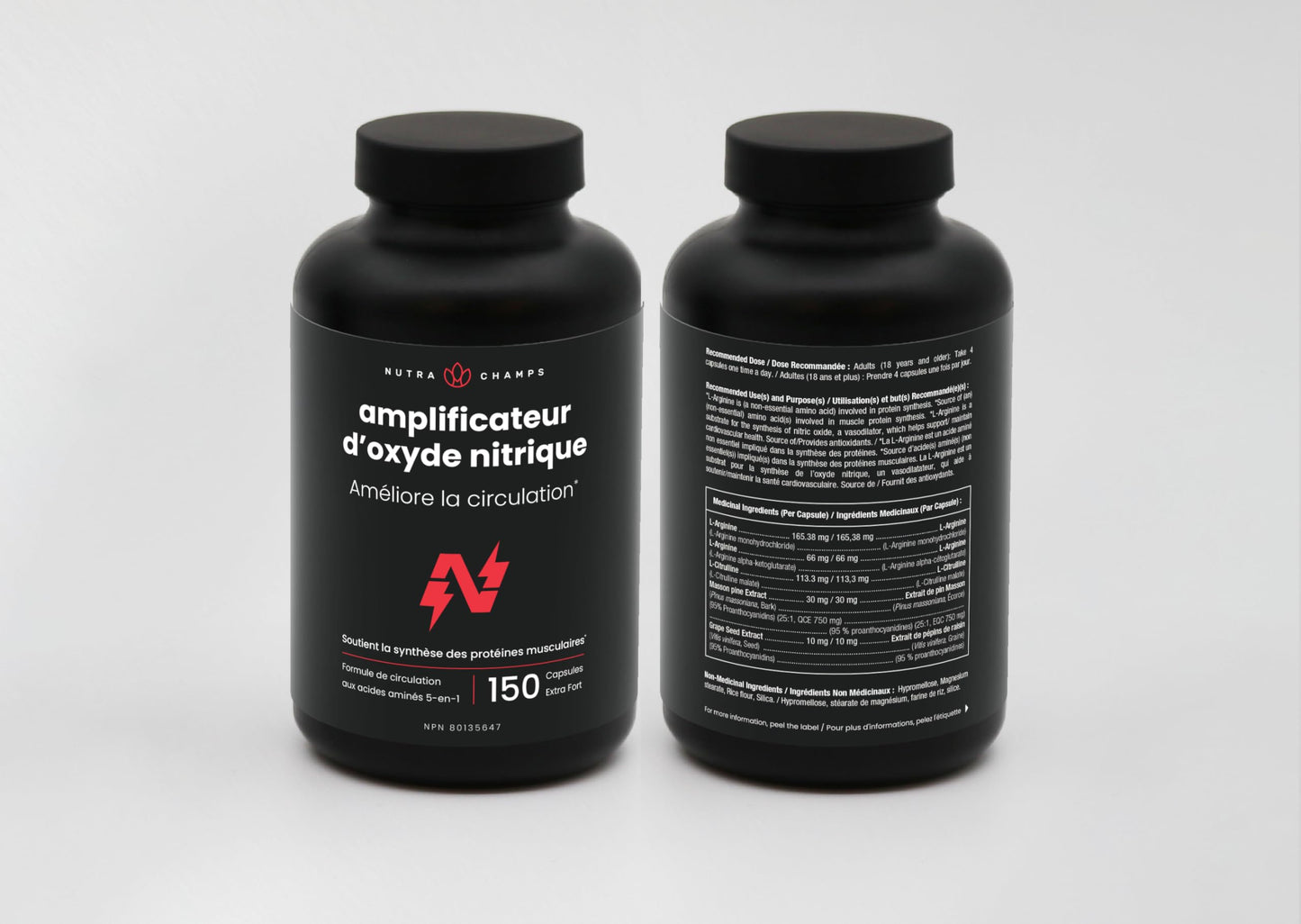Nitric Oxide Supplement – L-Arginine, L-Citrulline Malate, AAKG, Pine Bark & Grape Seed Extract – Extra Strength Nitric Oxide Booster for Men – Supports Energy, Circulation, Stamina (Pack Of 1) - Available at All In One Marketplace Canada
