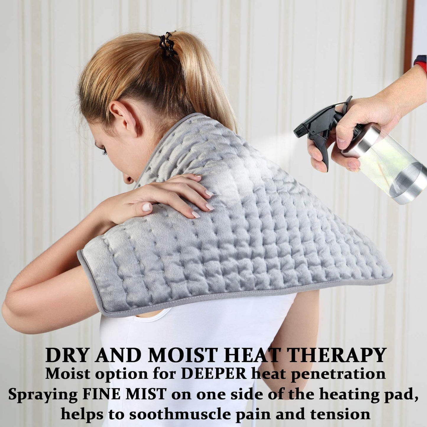 Heating Pad Electric Heat Pad, Hot Heated Pad,Moist Heat Heating Pad Moist and Dry Heat,Multiple Temp and Timer Settings
