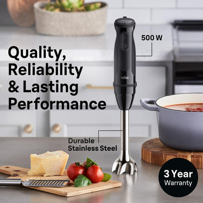 Braun MultiQuick Vario 5 Immersion Blender, 21-Speed, Turbo Boost, 500W Braun
