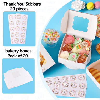 YODYZJ Cookie Boxes with Window, Pack of 20, 6x6x3 Inches 🍁 All In One Marketplace Canada