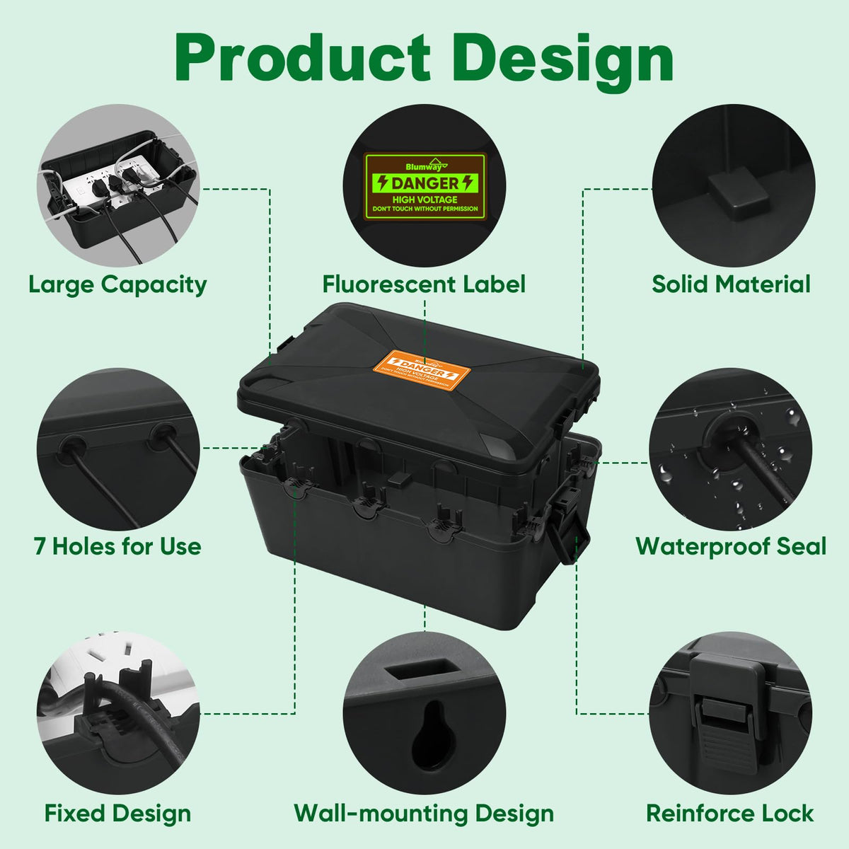 BlumWay Large Outdoor Electrical Box, IP54 Waterproof Box, 12.5x8.5x5 inch 🍁 All In One Marketplace Canada