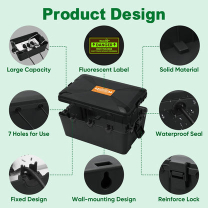 BlumWay Large Outdoor Electrical Box, IP54 Waterproof Box, 12.5x8.5x5 inch 🍁 All In One Marketplace Canada