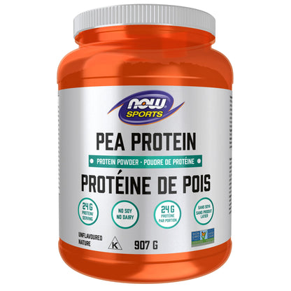 NOW Sports, Pea Protein 24 g, Fast Absorbing, Plant Based, Unflavoured Flavoured, 907g
