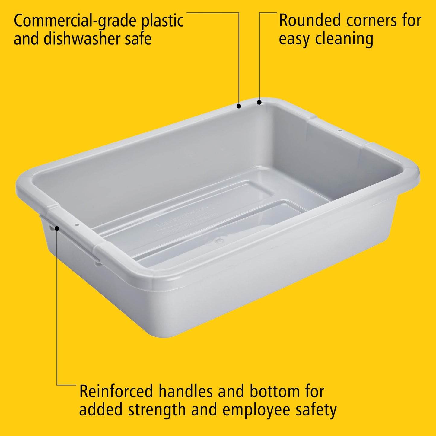 Rubbermaid Commercial Products Standard Bus/Utility Box 4.6-Gallon Gray Plastic Heavy Duty Restaurant Wash Basin/Dish Washing Tub for Kitchen Organization/Storage 🍁 All In One Marketplace Canada