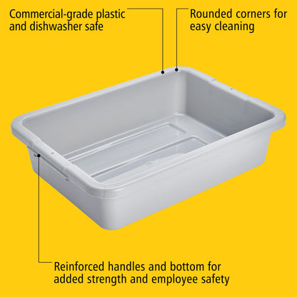 Rubbermaid Commercial Products Standard Bus/Utility Box 4.6-Gallon Gray Plastic Heavy Duty Restaurant Wash Basin/Dish Washing Tub for Kitchen Organization/Storage 🍁 All In One Marketplace Canada