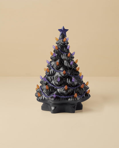 Figurine Lenox Treasured Traditions, sapin noir lumineux pour Halloween et Noël