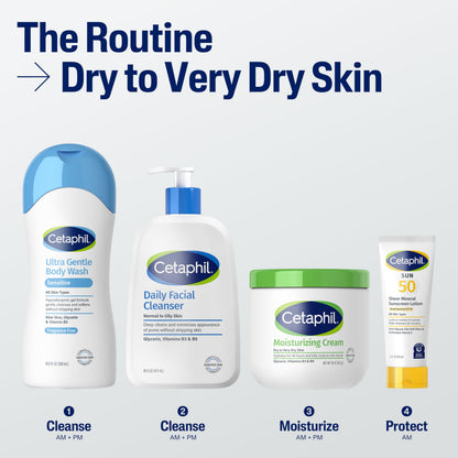 Cetaphil Moisturizing Cream With Sweet Almond Oil And Glycerin - 48hr Hydration - For Dry To Very Dry And Sensitive Skin - Fragrance Free, Paraben Free - Dermatologist Recommened, 453g 🍁 All In One Marketplace Canada