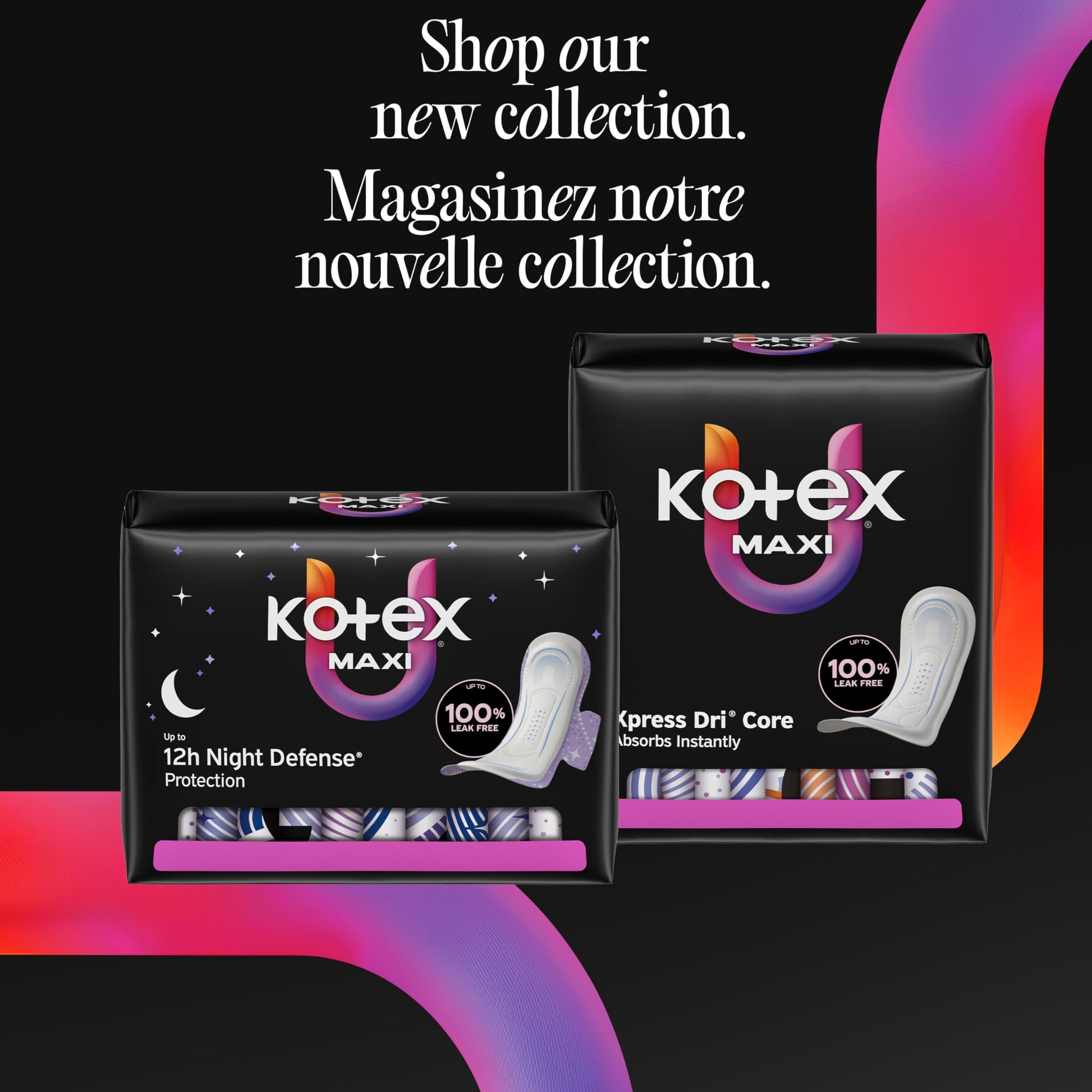 Kotex Overnight Maxi Pads With Wings, Unscented, 78 Count Kotex