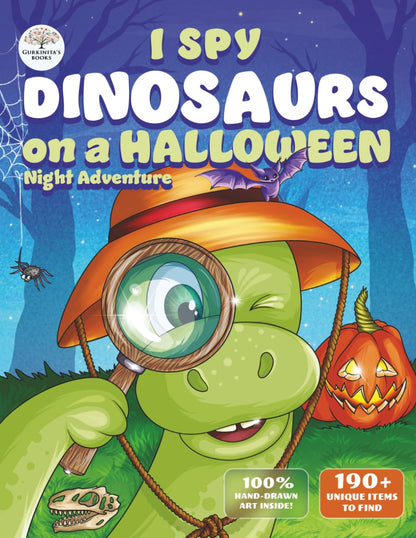 J'espionne des dinosaures lors d'une aventure de nuit d'Halloween : un livre amusant sur les dinosaures pour les tout-petits, idéal pour les petits explorateurs courageux. Le cadeau d'Halloween parfait pour les garçons et les filles.