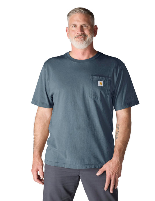 Carhartt Men's K87 Workwear Pocket Short Sleeve T-Shirt (Regular and Big & Tall Sizes), Bluestone, Large