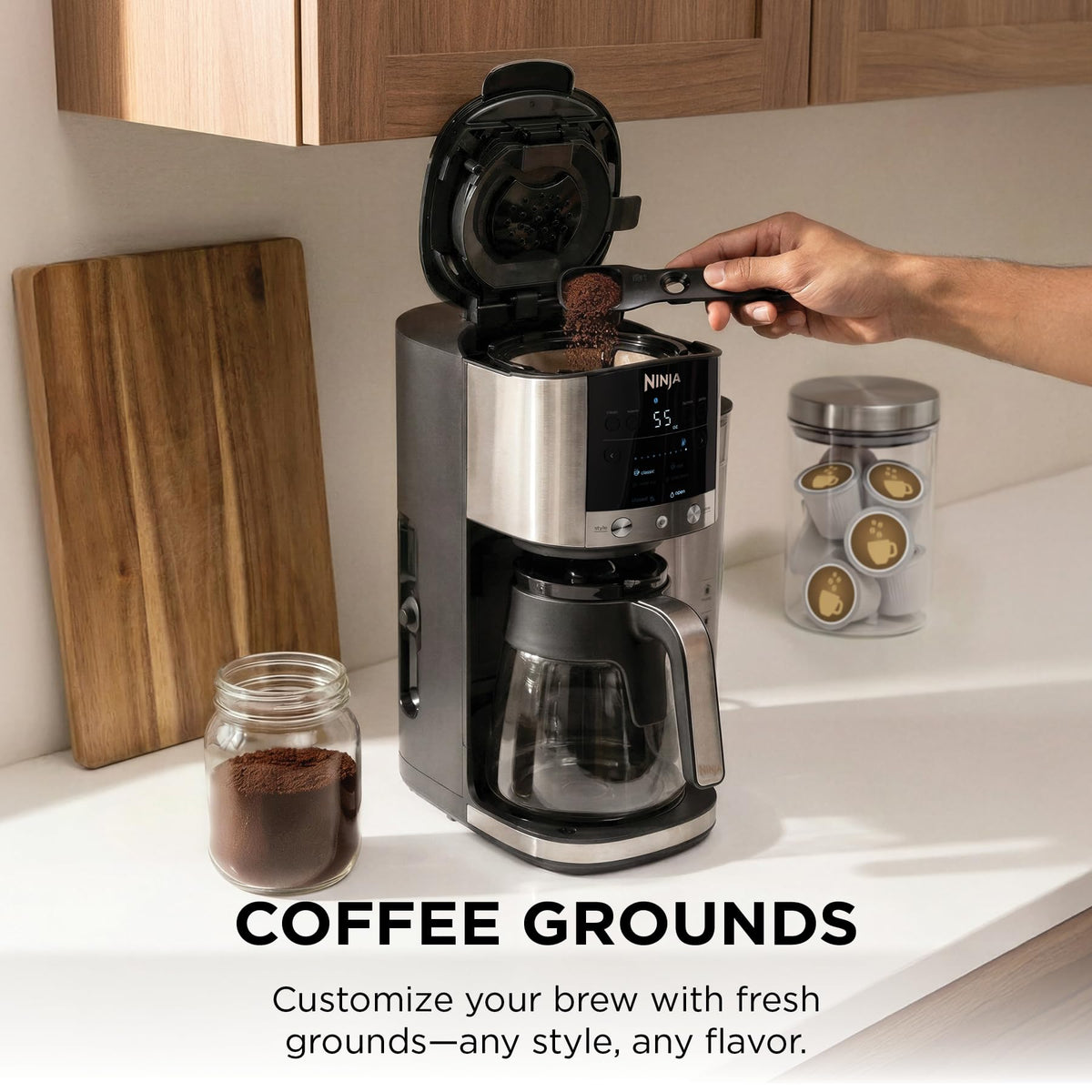 Ninja DualBrew Coffee Maker | Grounds & Pods | Stainless Steel | GP161C