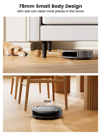 Lefant M210Pro Robot Vacuum Cleaner, 6 Cleaning Modes, 200 Mins Runtime, 4000Pa Suction, SmartSense Technology, Multi-Surface Cleaning, Ideal for Pet Hair and Hard Floor - Available at All In One Marketplace Canada