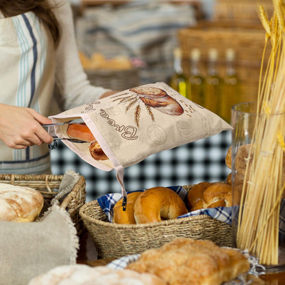 Beeswax Bread Bags for Sourdough, 2 Pack Reusable Bread Bag for Storage XL 17x13 Inch, Large Linen Bags for Homemade Sourdough - Keep Fresh, Freezer Safe - Available at All In One Marketplace Canada