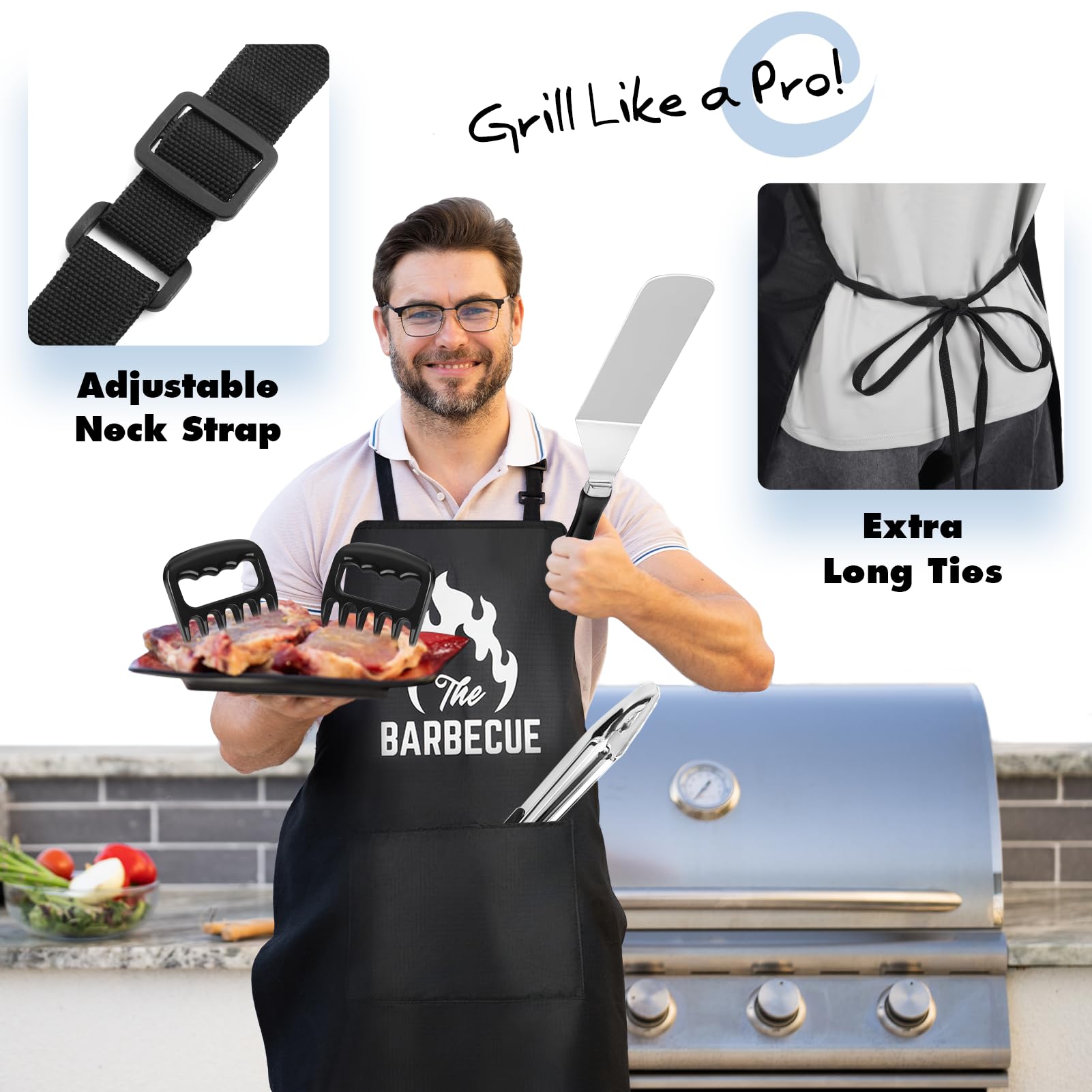 31PCS Griddle Accessories Kit for Blackstone, Flat Top Hibachi Grill Spatula Set with 2 Melting Domes, Burger Press, Patty Maker and Apron, Professional Teppanyaki Tools Gifts for Outdoor BBQ - Available at All In One Marketplace Canada