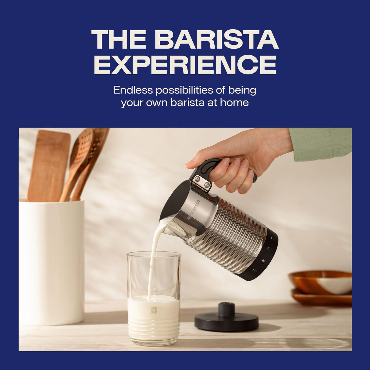 Nespresso Aeroccino 4 Milk Frother, Hot & Cold Foam, Silver