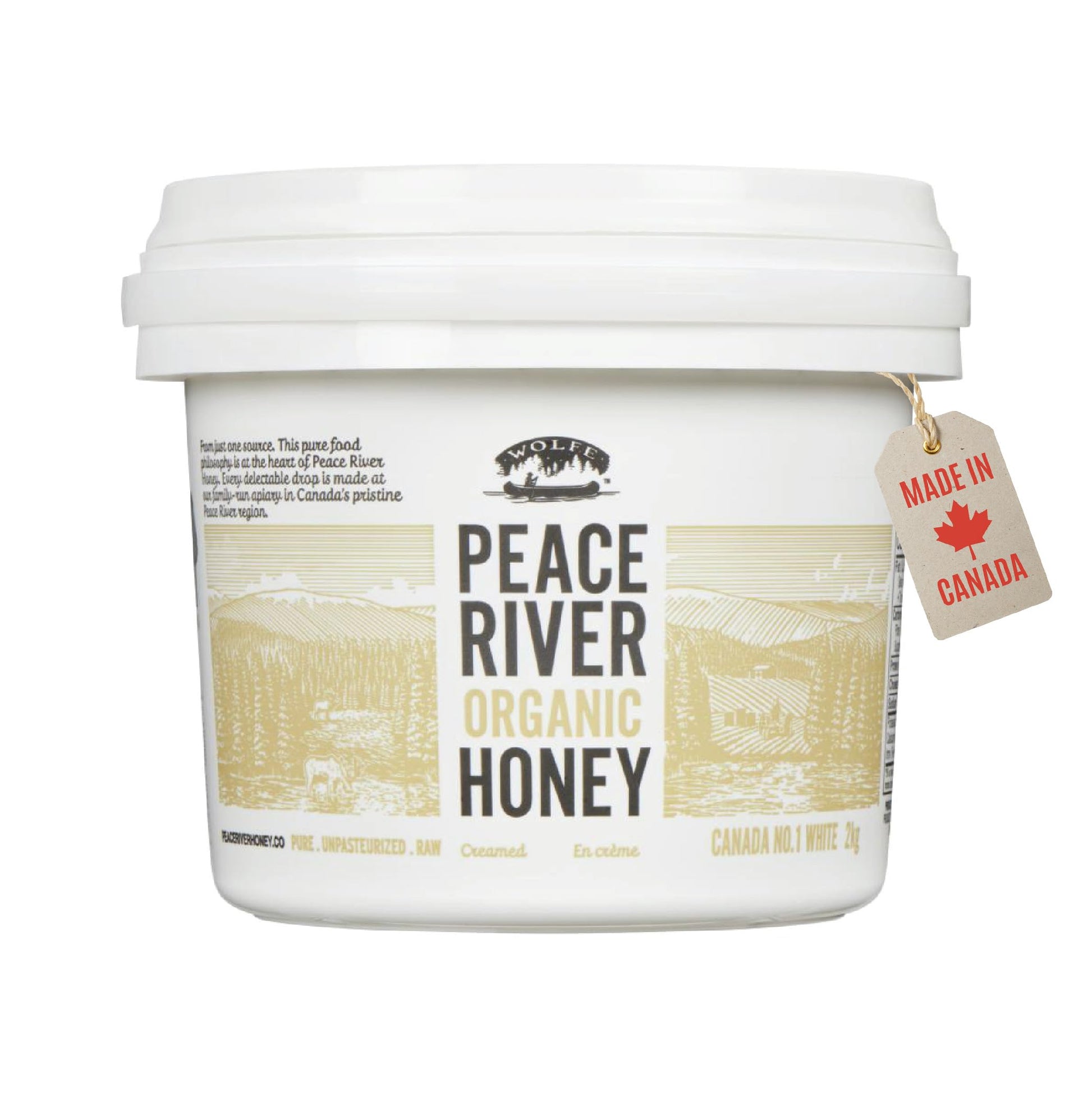 Peace River Organic Creamed Honey | 100% Pure Canadian Raw Honey | Unpasteurized | Smooth & Spreadable | Preservative-Free | 2kg Pail