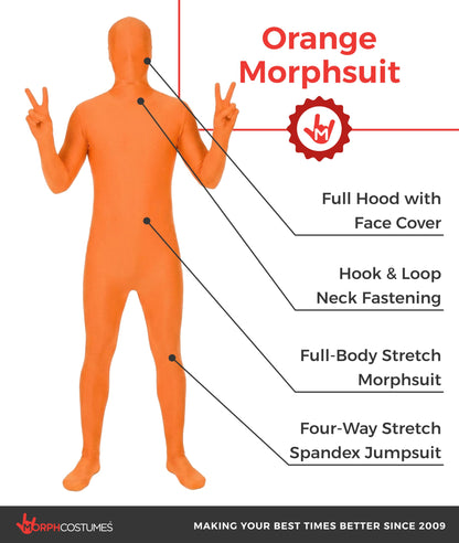Morphsuits, Orange Morphsuit, Halloween Costume, Medium