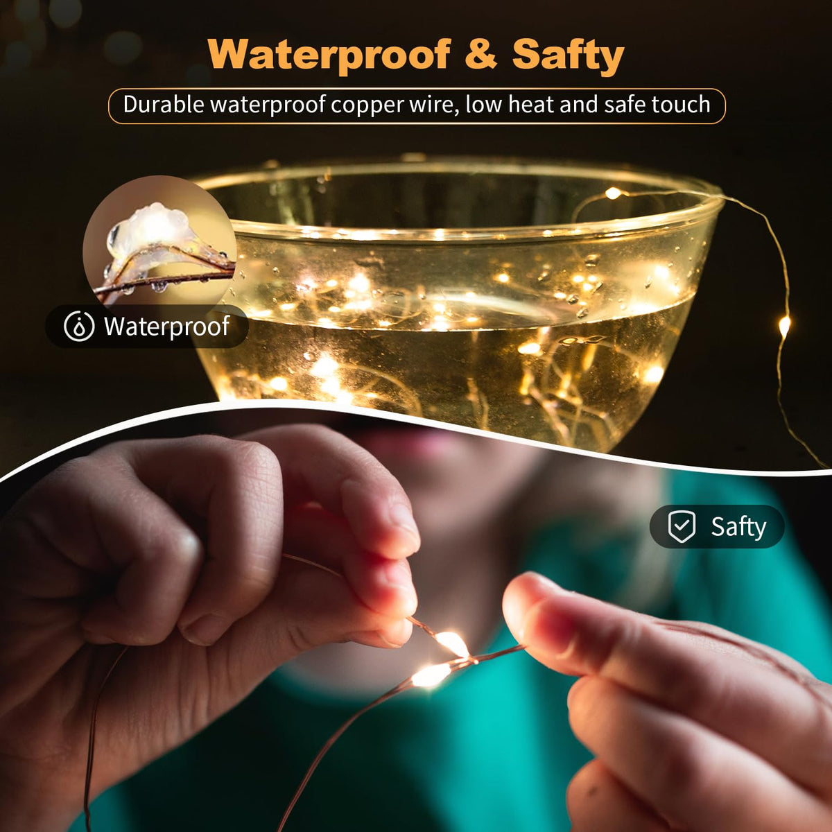 20 Pack LED Fairy Lights Battery Operated,3 Features 7FT 20 LED Waterproof Mini Twinkle String Lights for Wedding Mason Jars Party Christmas Decorations(Warm White) 🍁 All In One Marketplace Canada