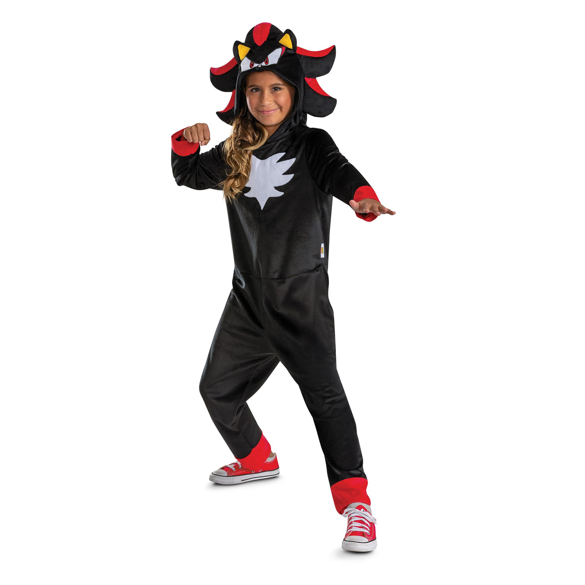 Sonic Shadow Costume for Kids, Officially Licensed Sonic The Hedgehog Halloween Costume Outfit, Size (7-8)
