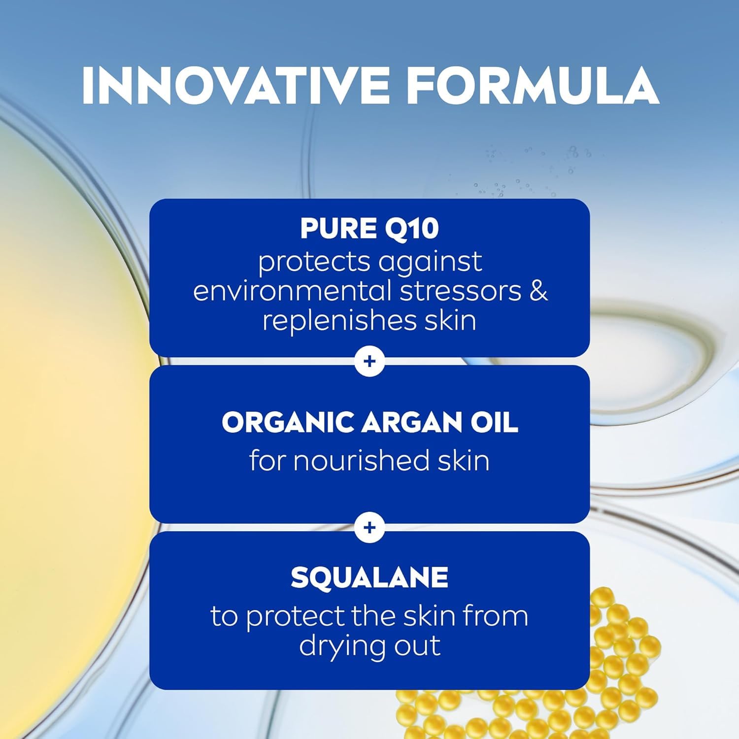 NIVEA Q10 Power Anti-Wrinkle Moisture Replenishment Day Face Cream, Anti Wrinkle Firming Cream, Q10 and Argan Oil, Face Moisturizer for Dry to Very Dry Skin, Visibly Reduces the Look of Wrinkles, 50mL NIVEA