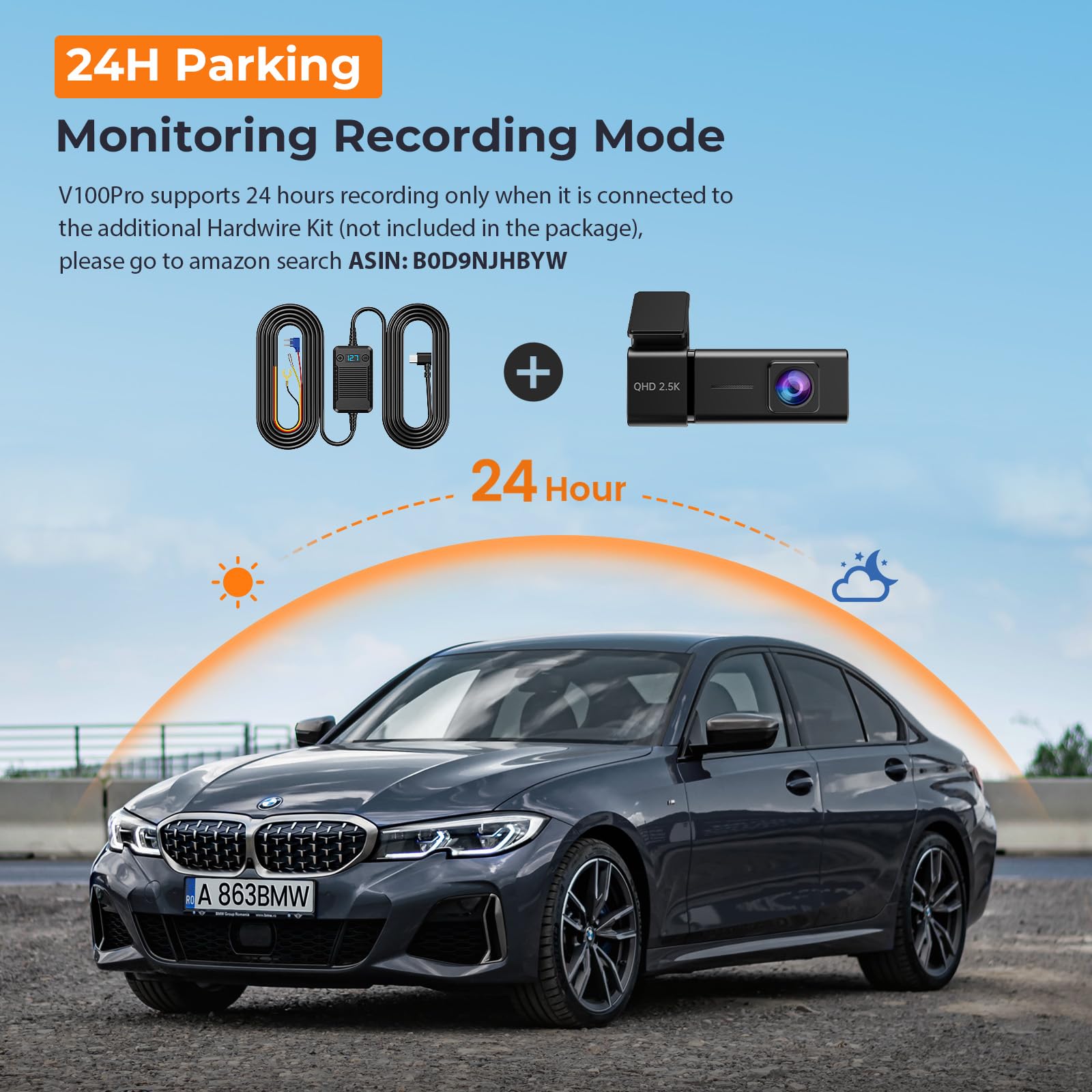 Dash Cam Front 1440P Dashcam with 32G SD Card, Dash Camera for Cars, Mini Dashcams with App,WiFi, Night Vision, G-Sensor, Loop Recording, 24H Parking Mode, Support 256GB Max