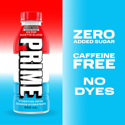 Prime Hydration Drink Ice Pop 12x500ml PRIME HYDRATION