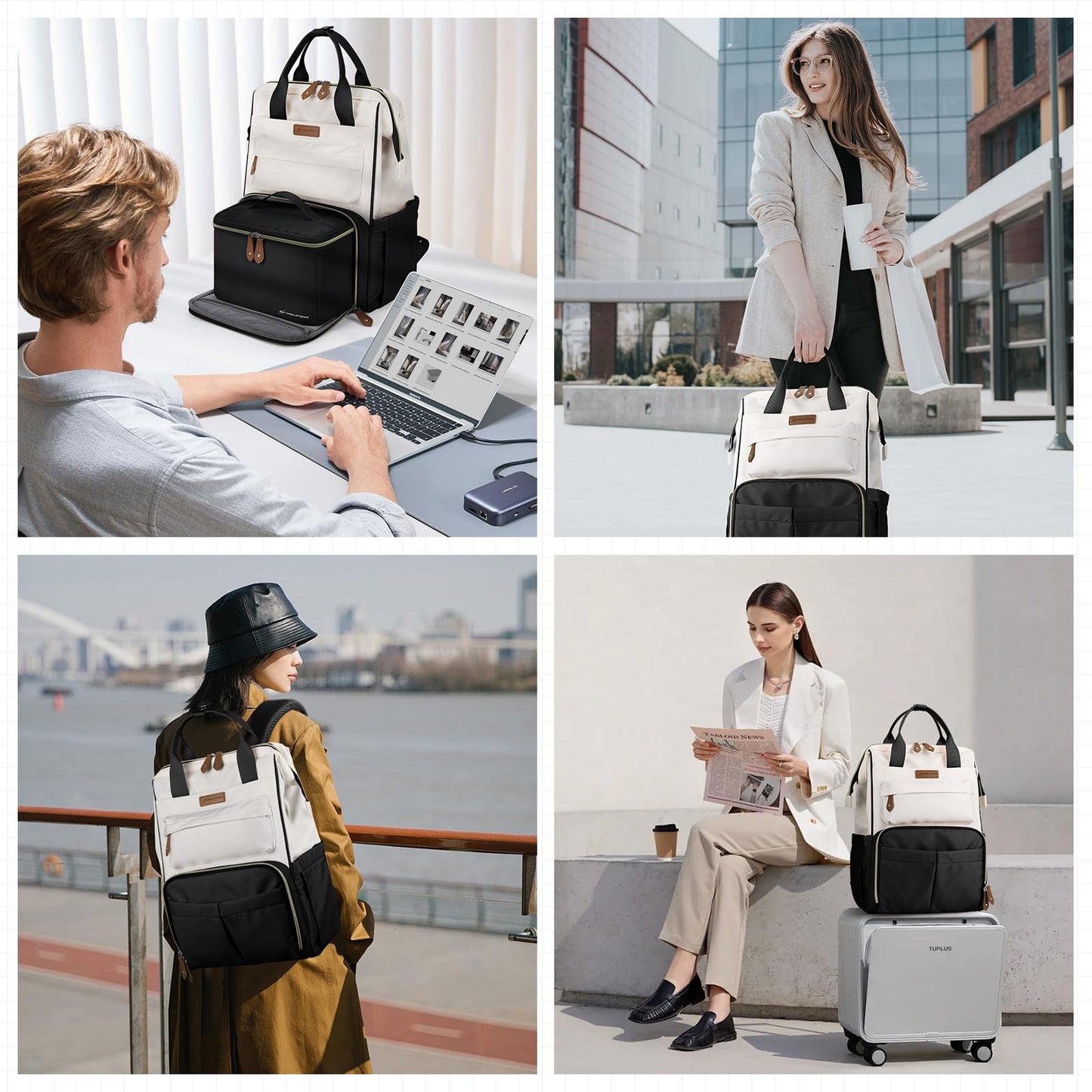 Maelstrom 15.6-17.3" Laptop Backpack with Lunch Box, Work Bag for Women Men