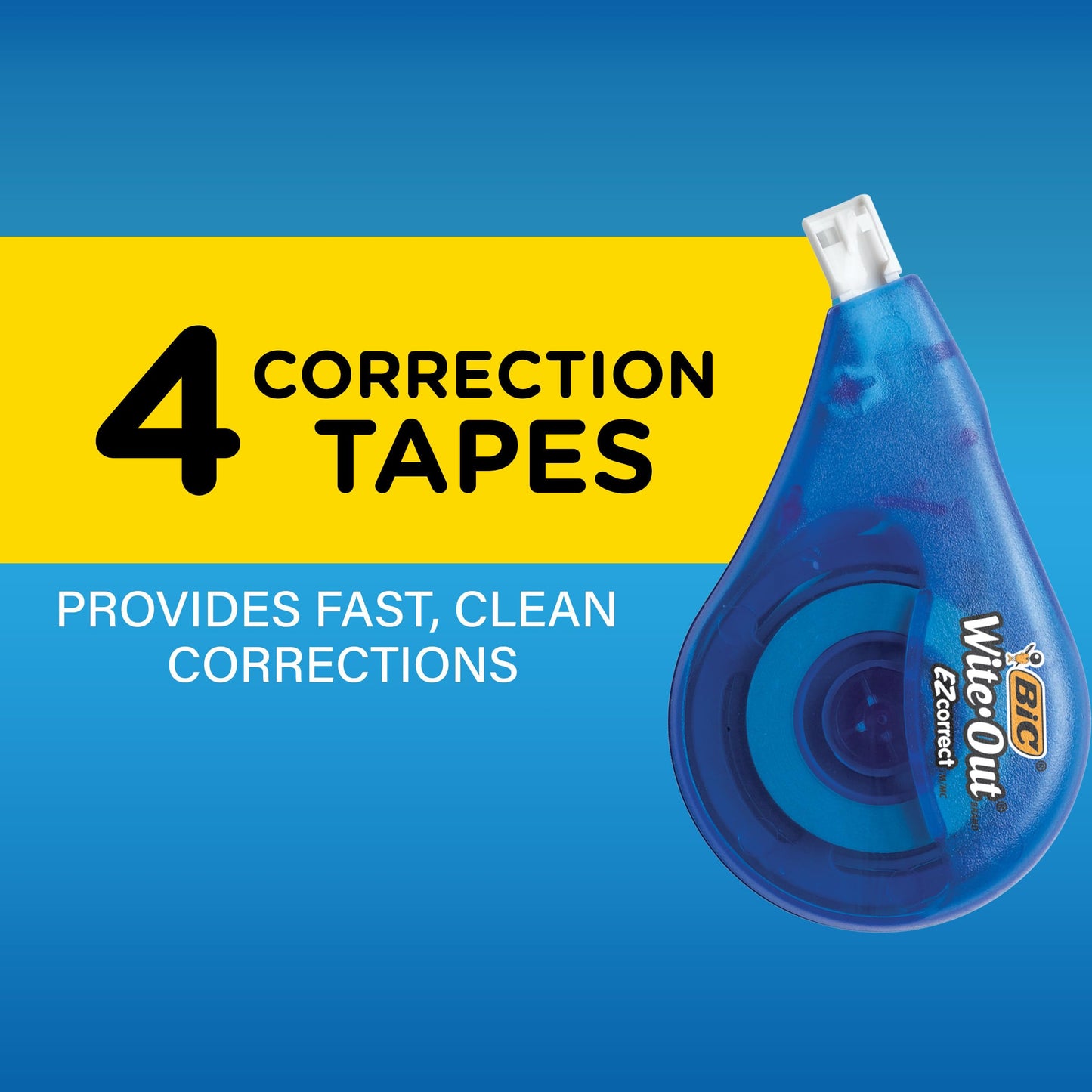 BIC Wite-Out Correction Tape, 4 Tapes