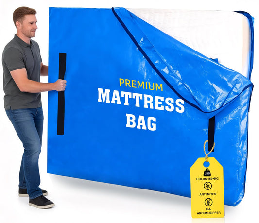 Mattress Bag for Moving,Extra Thick Mattress Cover Queen Mattress Storage Bag with 8 Strong Handles & Zipper,Heavy Duty Mattress Bags,Waterproof Mattress Protector - Moving Supplies(208.3*160*38CM) - Available at All In One Marketplace Canada