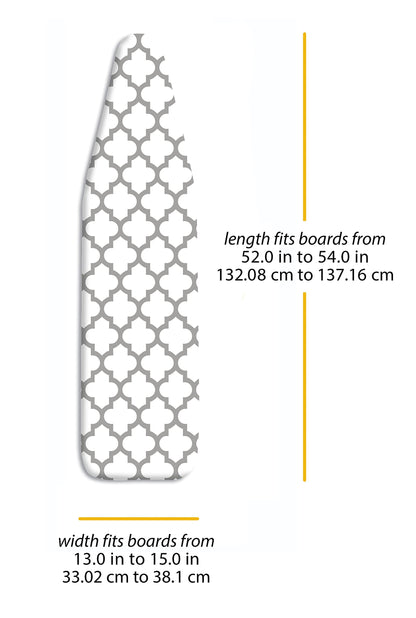 Whitmor Deluxe Ironing Board Cover and Pad (Ironing board not included) - Medallion Grey WHITMOR