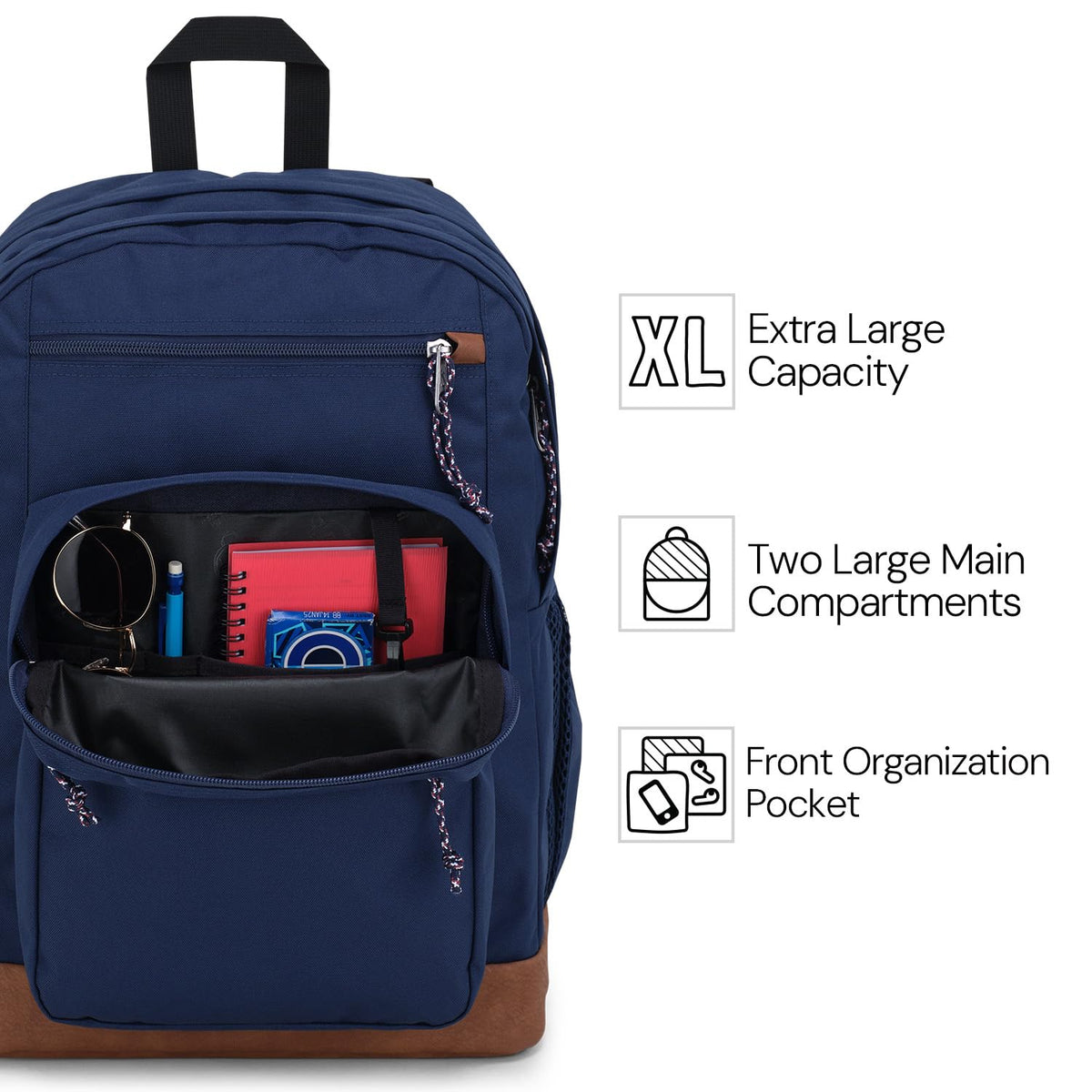 JanSport Cool Backpack with 38.1cm Laptop Sleeve, Large Computer Bag Rucksack with 2 Compartments, Ergonomic Straps, Coconut