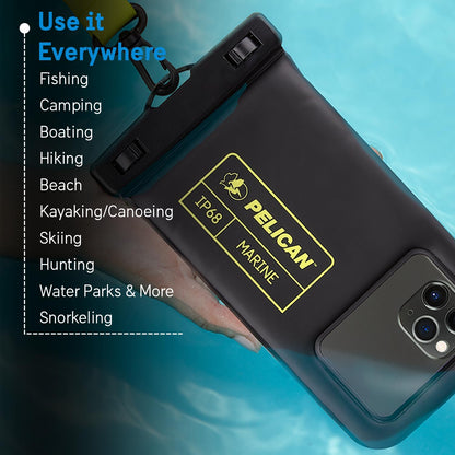 Pelican Marine Waterproof Phone Pouch (Regular) - Black/Hi-Vis Yellow
