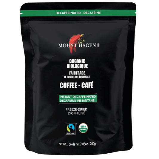 Mount Hagen Organic Freeze-Dried Instant Decaf Coffee – 7.05oz Fair-Trade Arabica