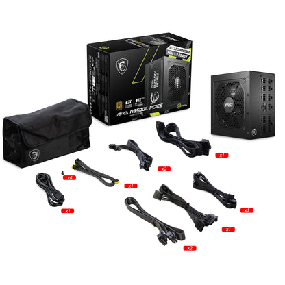 MSI MAG A850GL PCIE5, Fully Modular Compact Gaming 850W Power Supply, 80+ Gold, ATX 3.1 & PCIe 5.1 Ready, Native Dual-Color 12V-2x6 Cable, 10 Year Warranty 🍁 All In One Marketplace Canada