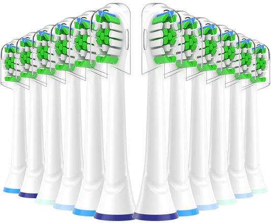 Replacement Toothbrush Head Compatible with Philips Sonicare Electric Toothbrush - Fit Plaque Control, Gum Health, FlexCare, HealthyWhite, Essence+ and EasyClean, 12 Pack - Available at All In One Marketplace Canada
