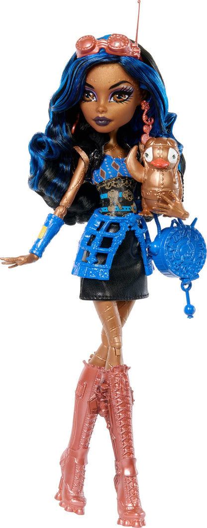 Monster High Boo-riginal Creeproduction Doll, Robecca Steam Collectible Reproduction with Doll Stand, Diary, and Pet Penguin Captain Penny Monster High