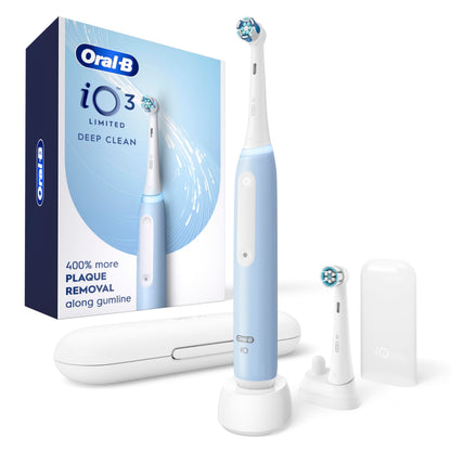 Oral-B iO Series 3 Limited Electric Toothbrush with (2) Brush Heads, Rechargeable, Icy Blue Oral-B